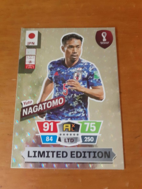 Yuto Nagatomo Japn XXL Limited Edition focis krtya Panini FIFA World