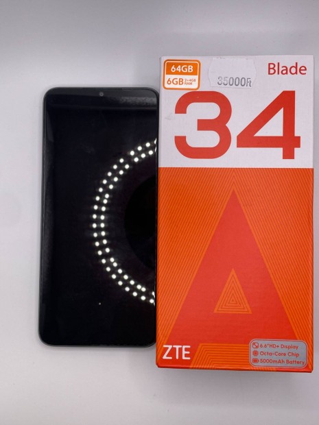 ZTE Blade A34 6/64GB j 12h jtllssal!+fs szmlval!