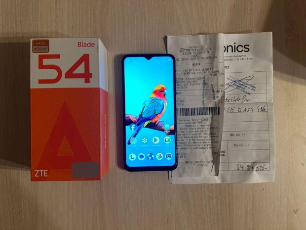 ZTE Blade A54 8/64GB Dual Fggetlen jszer Euronics Garancival !