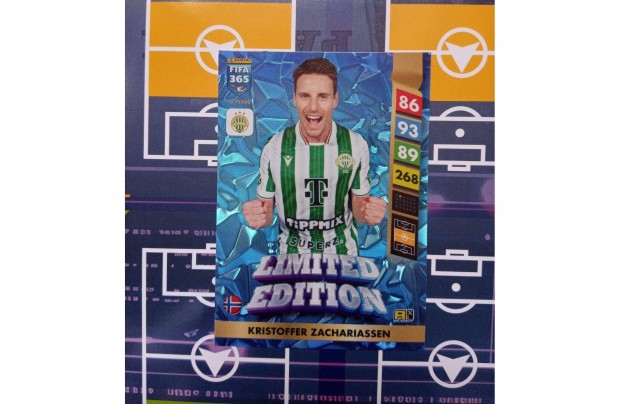 Zachariassen (Ferencváros) Panini Fifa 365 2025 Limited focis kártya
