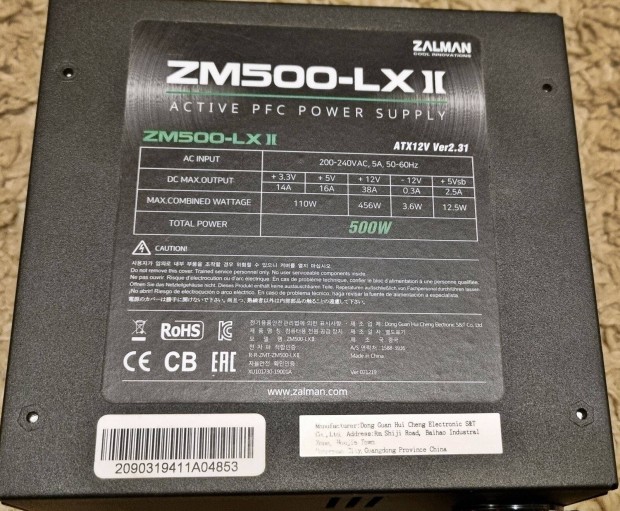 Zalman 500w tpegysg