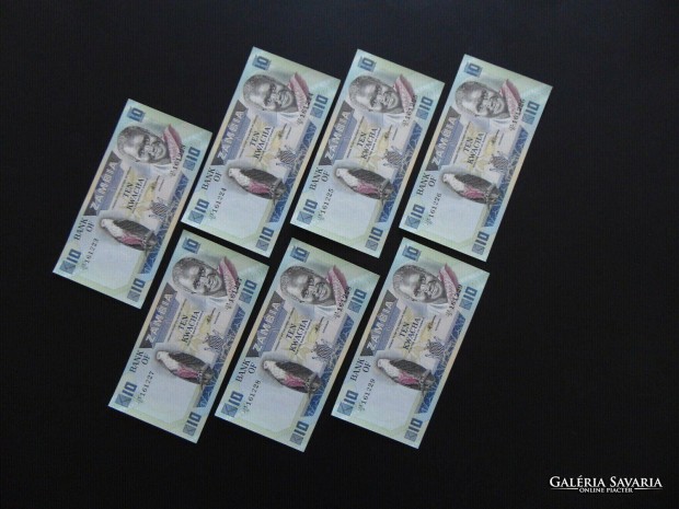 Zambia 10 kwacha 7 darab sorszmkvet szp bankjegy !