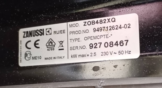 Zanussi bepthet elektromos st.