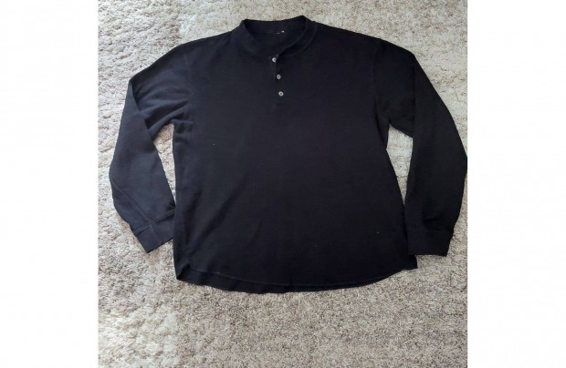 Zara M Henley pamut elől gombos férfi vékony póló ing