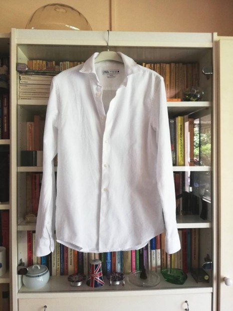 Zara S es slim fit férfi fehér ing