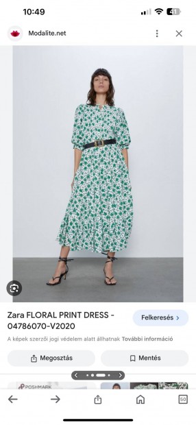 Zara long dress floral print/M-hossz nies ruha