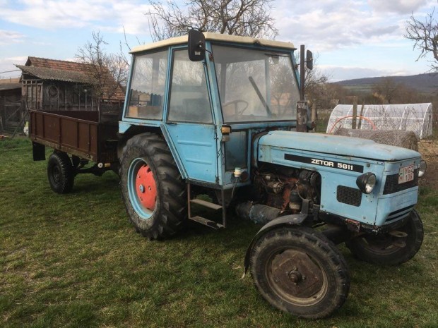 Zetor 5611, pótkocsi, eke, henger, borona eladó