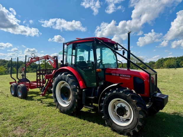 Zetor 7341Super Turbo plusz Berger darus közelítő kocsi