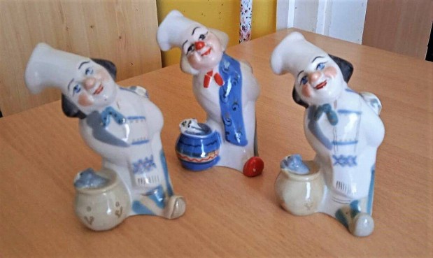 Zhk Polonne ukrn porceln szakcs figurk, ssz. 3 db