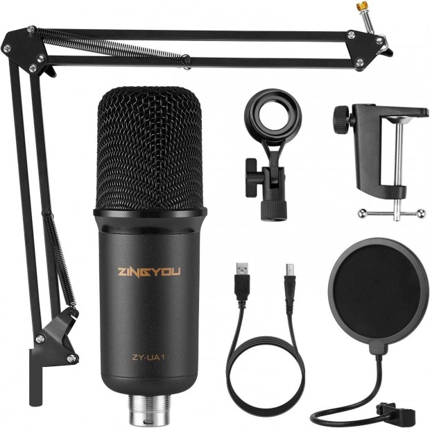 Zingyou Zy-UA1 kondenztor USB-mikrofon Kit podcasting, jtkokhoz, Yo