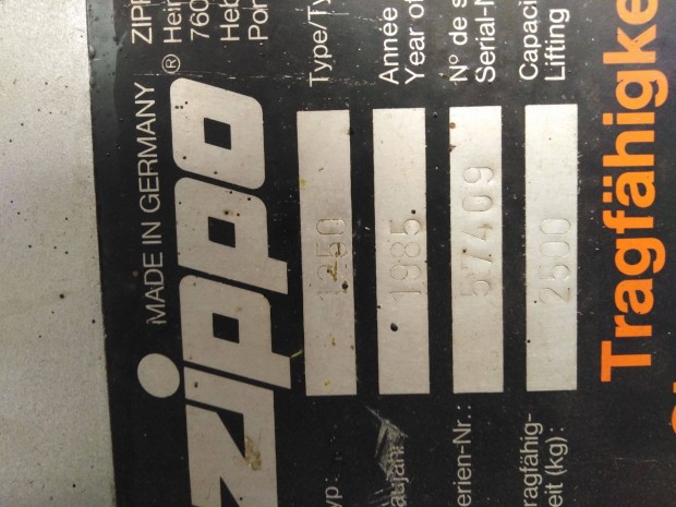 Zippo 2.5 tonns cspos emel