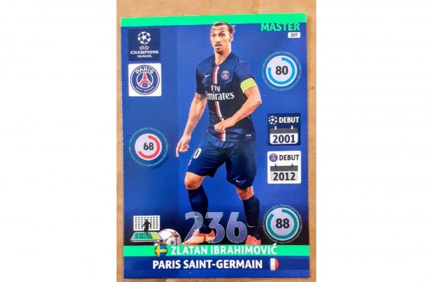 Zlatan Ibrahimovic Paris Saint-Germain Master focis krtya Panini 2015