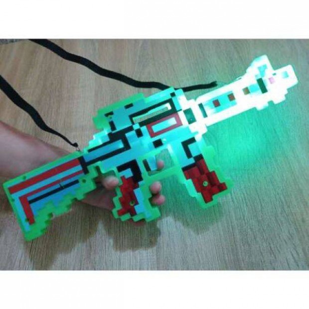 Zöld Minecraft inspirálta játék puska műanyag