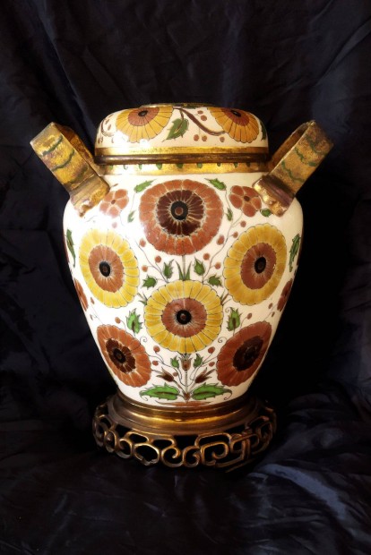 Zsolnay antik fajansz lampa test vaza.1885