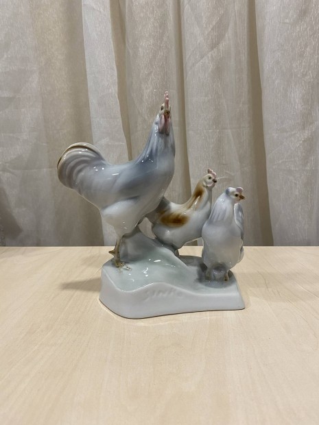 Zsolnay figurlis porceln - Kakas tykokkal