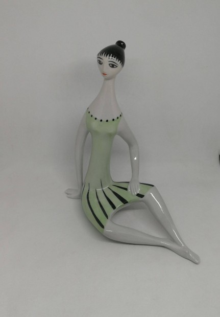 Zsolnay porceln Trk Jnos Art Deco Ni figura "Ritka"!