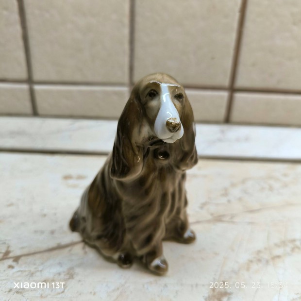 Zsolnay porcelán kutya, spániel eladó!