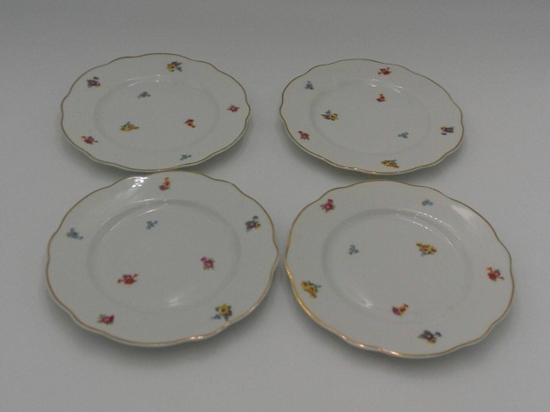 Zsolnay porcelán süteményes tányér ( 4 db. )