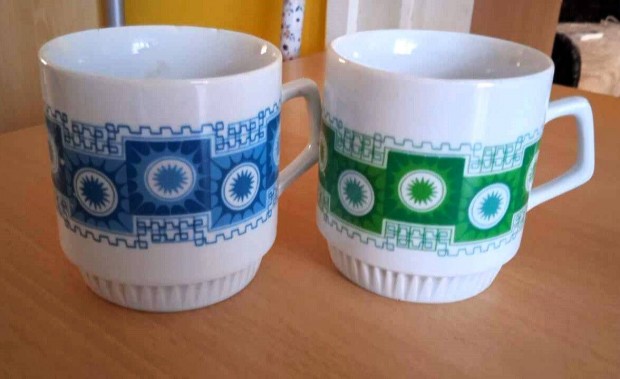 Zsolnay retro, szoknys porceln csszk, 3 db