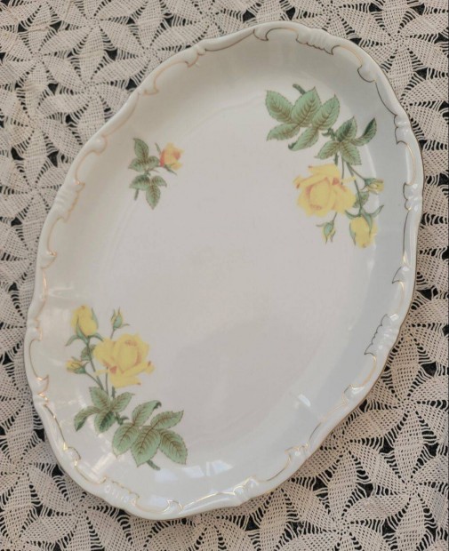 Zsolnay sárga rózsás porcelán tálak