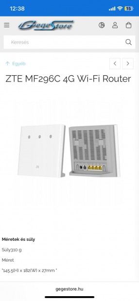 Zte mf296c 4g cat6 router