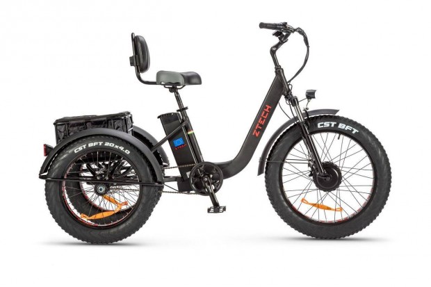 Ztech 80 Három Kerekű Elektromos Kerékpár Bicikli Tricikli Líthium Ion