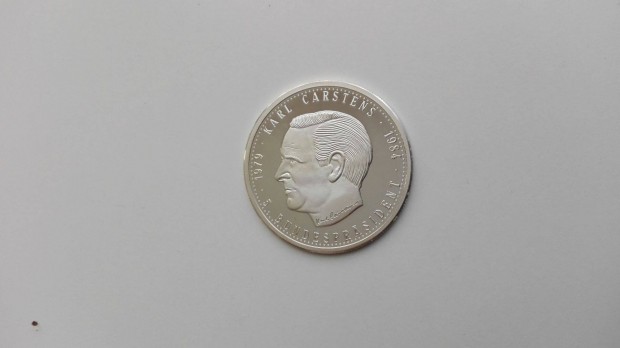 "Karl Carstens" Szín ezüst emlékérem 20g Német Kancellár