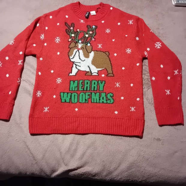 "Merry Woofmas"felrat piros pulver "M" krli