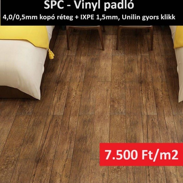 "Szrksbarna skor Tlgye" Prmium SPC - Vinyl Lamint R! 2,25m2/cso