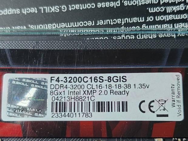 (j) 3 v garancia/Szmla/ G.Skill Aegis 8GB DDR4 3200MHz F4-3200C16S