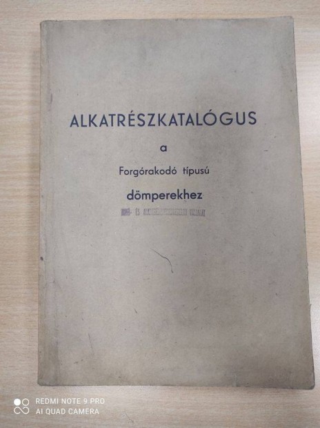 "VÖCSI" forgórakodó dömper alkatrészkatalógus 1969