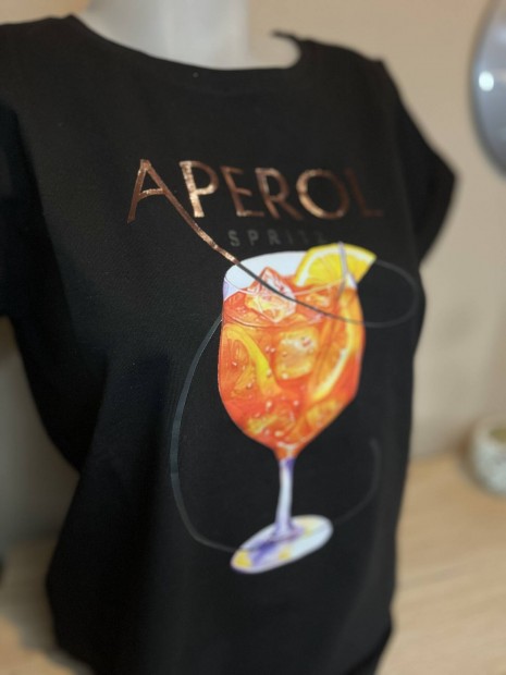 ,,Aperol Spritz" felirat lengyel, pamut prmium ni pl