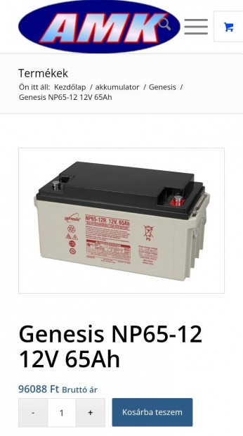 ? Eladó új Genesis NP65 akku
