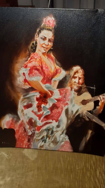 " Flamenco tncos hlgy " Olajfestmny vsznon Gago