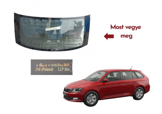 ©koda Fabia III Wagon 2014 hátsó szélvédő 6V9845049