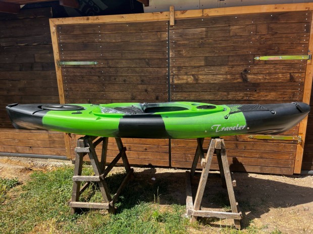 (zöld-fekete) Egyszemélyes kajak (túrakajak), Traveler: 308cm/72cm Új!