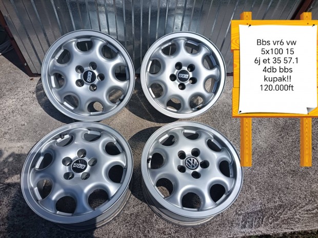 bbs 5x100 15 col alufelni szett 