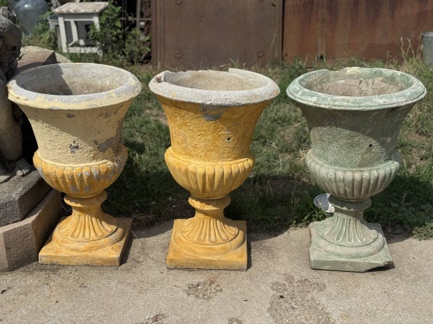 beton virág kaspó kehely amfóra rusztikus vintage hatalmas virágtartó