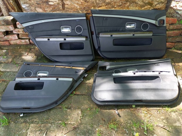 bmw e65 ajtókárpit szett fekete bör