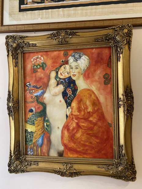 festmény, arany blondel kerettel. 80x70 cm / retro / antik