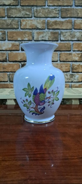 hollóházi porcelán aranyozott madaras váza hibátan