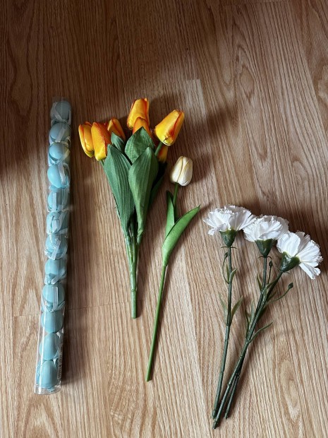husvéti dekoráció csomag (tulipán, szegfű, tojás)