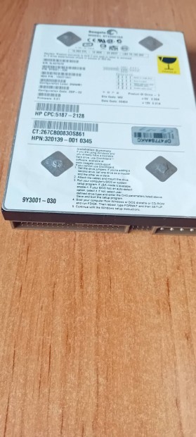 ide hdd 40 Gb seagate tesztelt