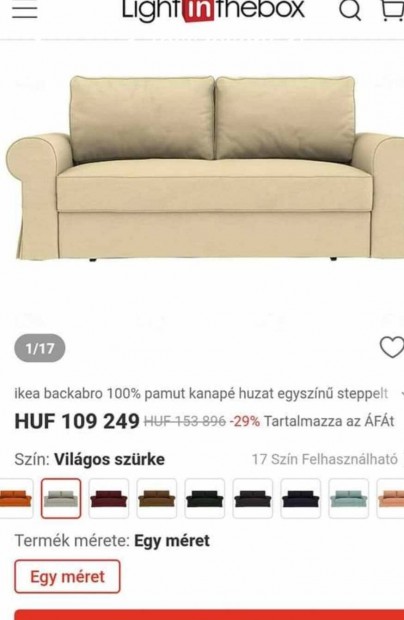 ikea backabro  kanap huzat