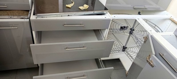 ikea fényes szürke Soft-close konyha,gépek