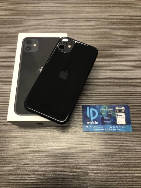 iphone 11, Megkmlt, 64GB, Fggetlen, Fekete, Gyri garancia