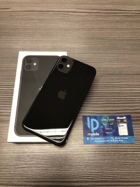 iphone 11, jszer, 64GB, Fggetlen, Fekete, Garancia