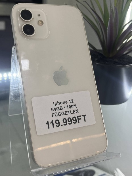 iphone 12 64GB 100% aksi Fggetlen 3 hnap garancival