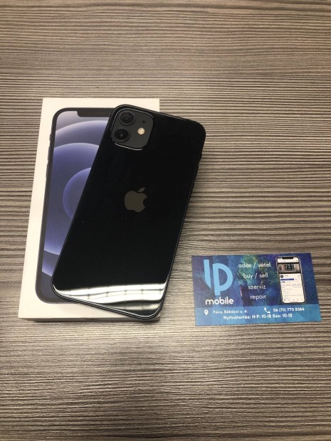 iphone 12, Megkmlt, 128GB, Fekete, Fggetlen, Garancia