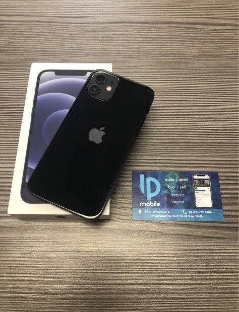 iphone 12, jszer, Midnight, 64GB, Fggetlen, Garancia